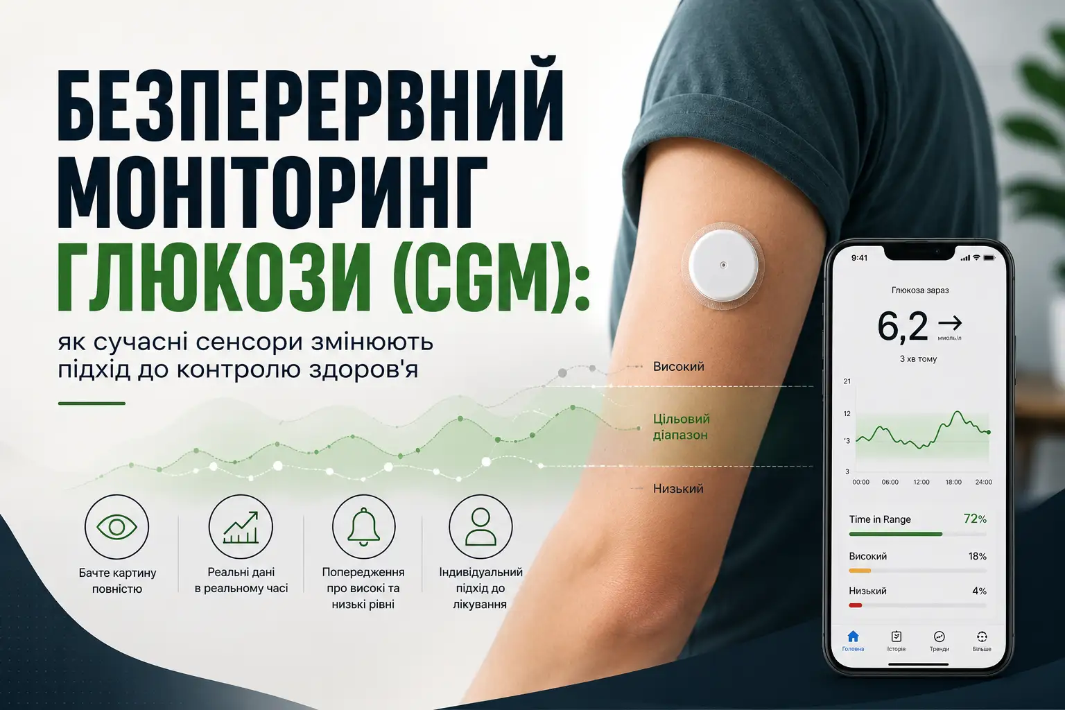 Безперервний моніторинг глюкози (CGM)